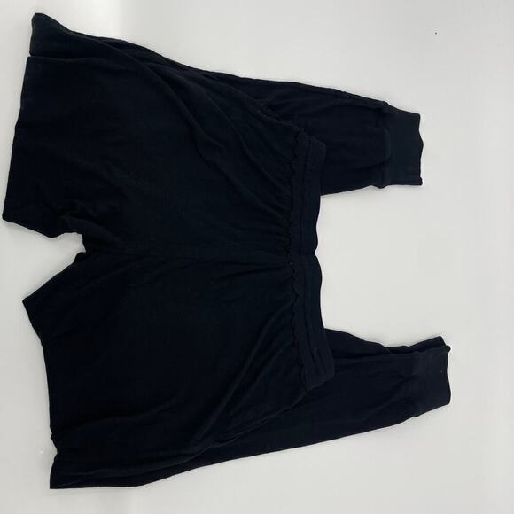 Hello Nite Los Angeles Women Medium Cozy Burnout Black Joggers Pull String - Picture 3 of 9